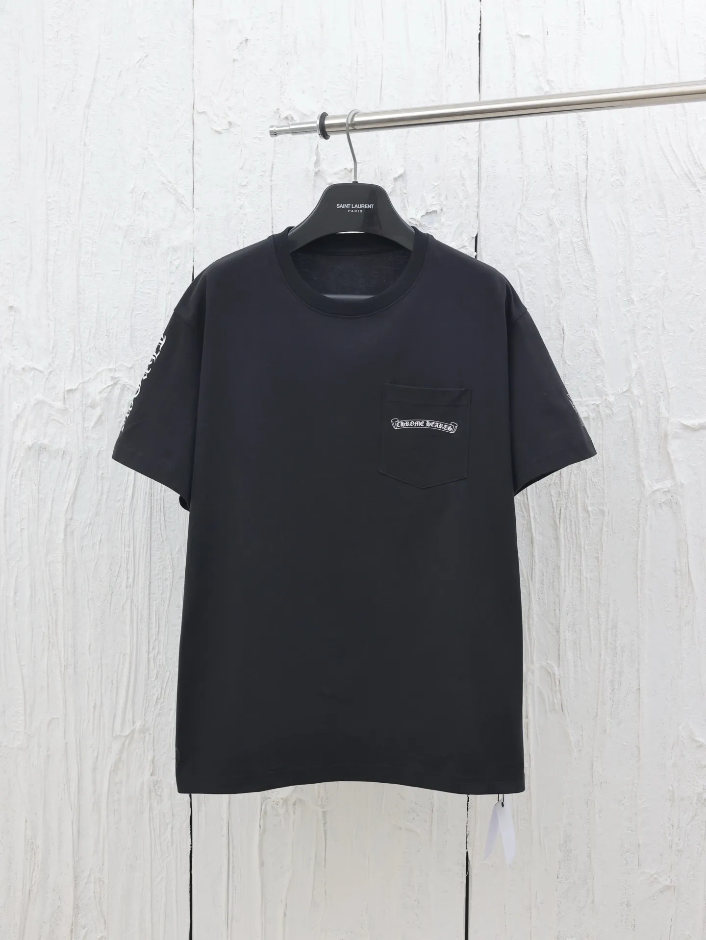 🅿️280 Chrome Hearts*/Chrome Hearts 25 new shadow cross short-sleeved T-shirt. The fabric is made of 26-woven 200g cotton, and the printing is hand-printed with glue. Size: S/M/L